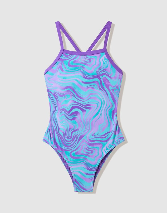 Speedo - Printed Thin Strap Swimsuit - Kids-Teens