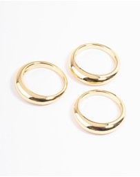 Lovisa - Gold Plated Medium Dome Ring Pack