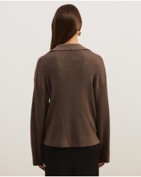 Atmos&Here - Eden Rib Collar Knit