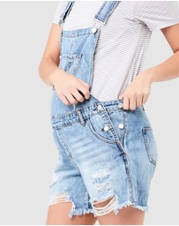 Ripe Maternity - Denim Short Overalls
