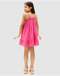 Tommy Hilfiger - Broderie Anglaise Spaghetti Strap Dress - Kids
