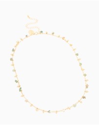 Lovisa - Gold Plated Multicoloured Semi Precious Stone Droplet Necklace