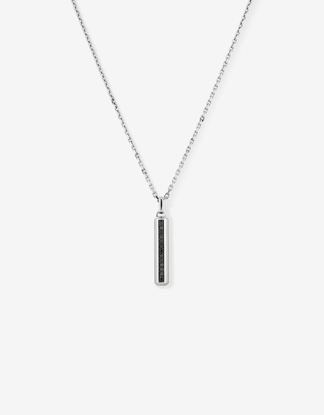 Michael Hill - Men's Pave Black Diamond Pendant on Cable Chain in Sterling Silver