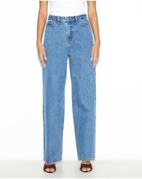 Dazie - Naples Pleat High Waisted Relaxed Jeans