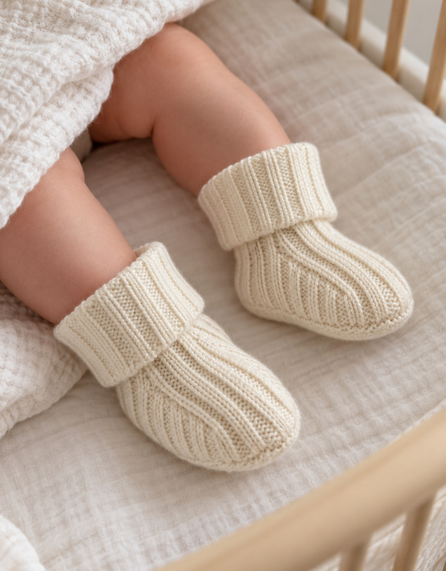 SILK MAGNOLIA - Cashmere Wool Baby Booties and Beanie