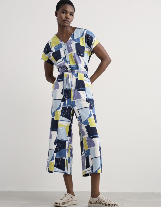 Seasalt - Seasalt Cornwall Blue Rose Trellis Jumpsuit
