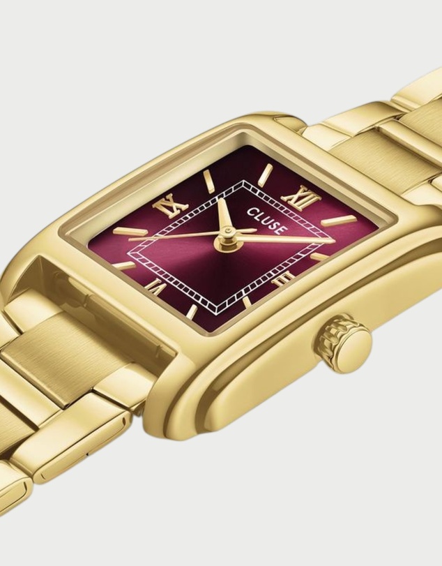 Cluse - CLUSE Anglée, Steel, Dark Cherry, Gold Colour