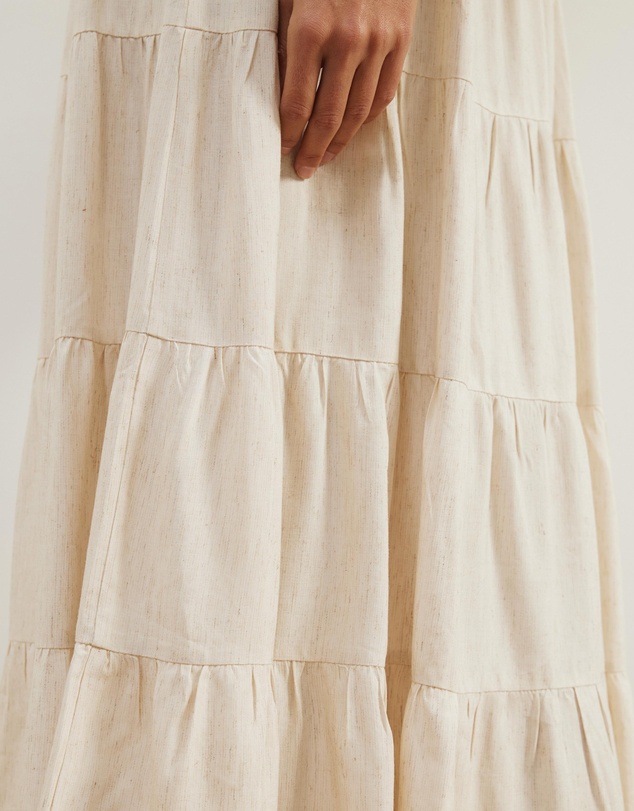 Atmos&Here - Elenora Linen Blend Tier Maxi Skirt