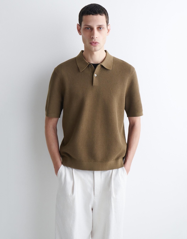 COS - Waffle-Knit Cotton Polo Shirt