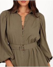 Petal & Pup - Louise Belted Romper - Khaki