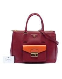 Pre-Loved by Azura Reborn - Pre-Loved Saffiano Lux Galleria Double Zip Front Pocket Satchel