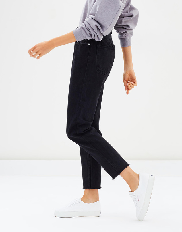 Assembly Label - High Waist Rigid Frayed Jeans