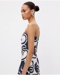 Minima Esenciales - Nivas Linen Empire Strapless Dress