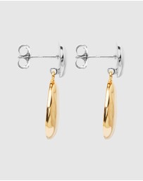 Najo - Double Pebblet Two-Tone Stud Earrings