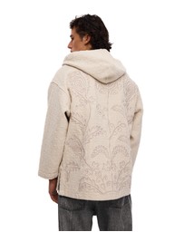 THE TALES - Textured Flower Embroidered Hooded Jacket