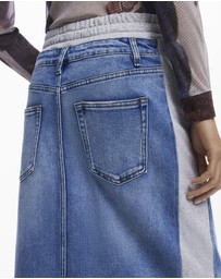 Desigual - Hybrid denim midi skirt