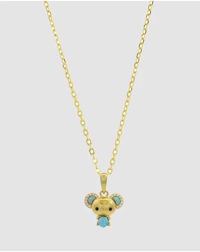 Georgini - Georgini Opal Glow Blue Created Opal Koala Gold Pendant