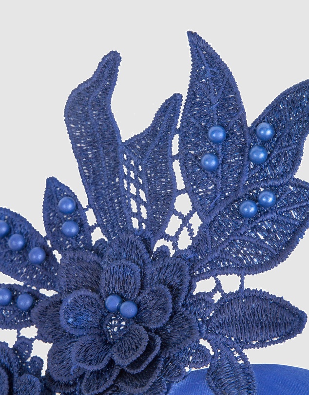 Max Alexander - Lace Crown Royal Blue Headband Fascinator