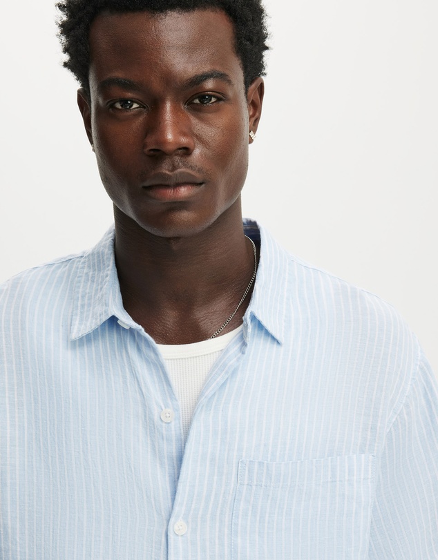 Cotton On - Relaxed Linen Long Sleeve Shirt