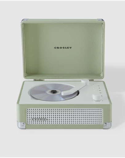 Crosley - Crosley Cruiser Portable Retro CD Player with Stereo Bluetooth Speakers, FM Radio - Mint