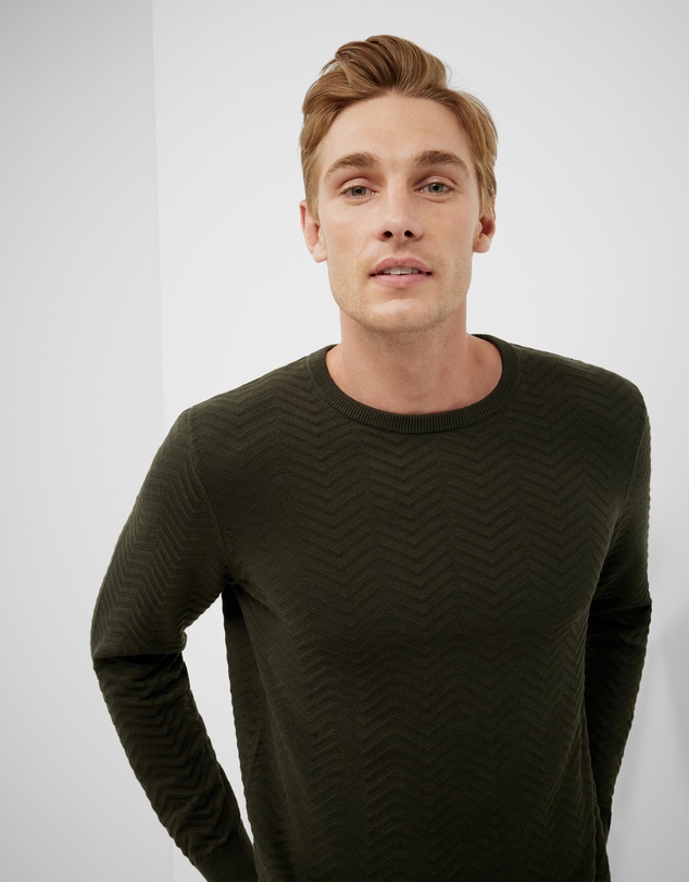 Politix - Lightweight Zig Zag Crew Neck Knit