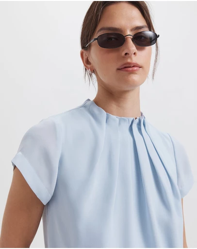 SABA - Willa High Neck Short Sleeve Top