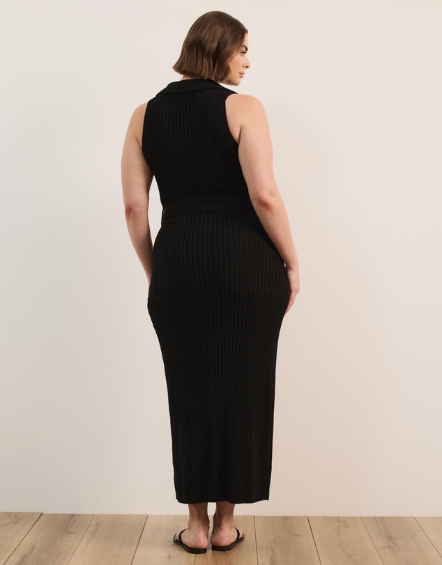 Atmos&Here Curvy - Joni Sleeveless Rib Knit Midi Dress