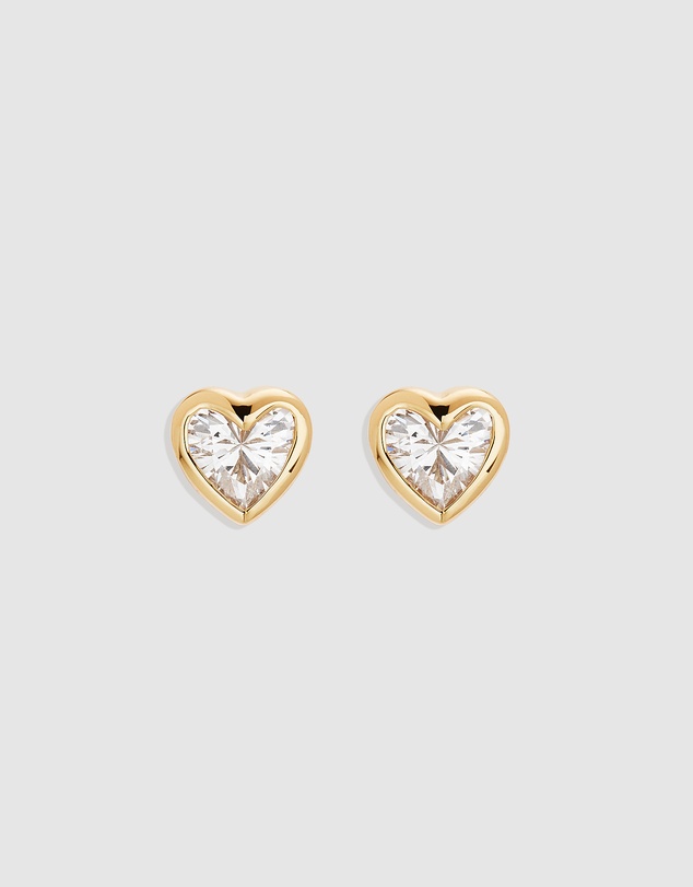 By Charlotte - Radiant Heart Stud Earrings