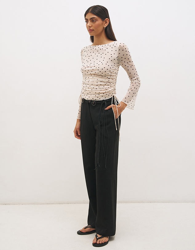 MON RENN - Vesper Spot Long Sleeve Top