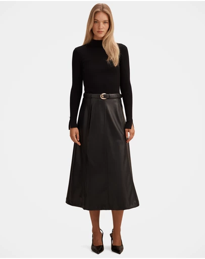 Forever New - Monique Vegan Leather A-Line Dress