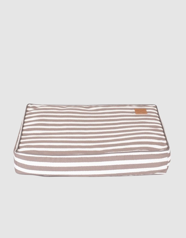 Mog & Bone - Classic Cushion Dog Bed - Latte Hampton Stripe Print