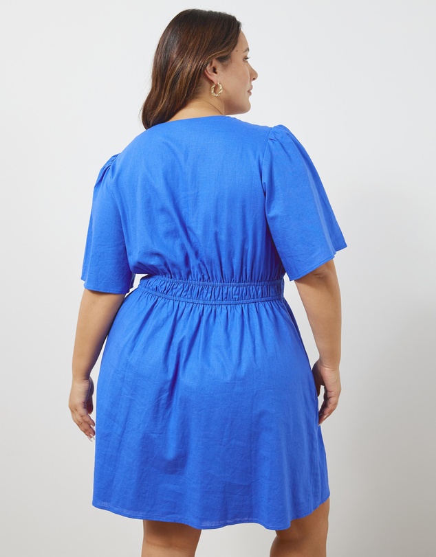 Atmos&Here Curvy - Jasmine Linen Blend Mini Dress