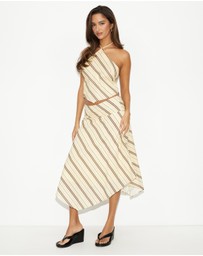 Dazie - Vacay Stripe Halter Neck Top