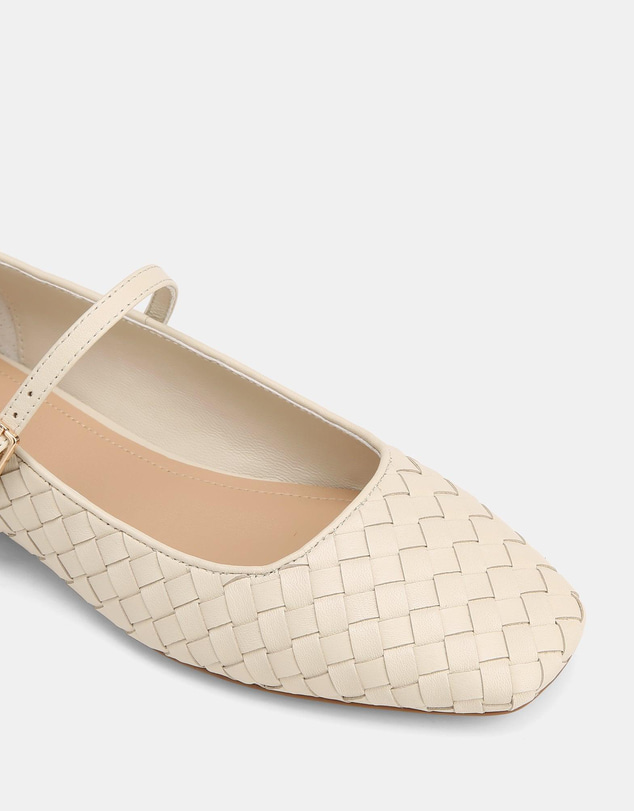 Wittner - Annie Casual Flats Chalk Woven Leather