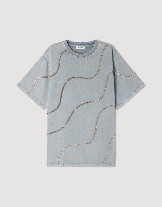 Sandro - Strass Wave Tee Shirt