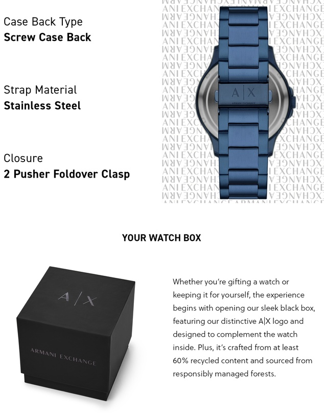 Armani Exchange - Blue Analogue Watch