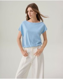 IDA+S - Lilia Cool Blue Silk Top
