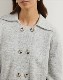 Atmos&Here - Aspen Knit Wrap Cardigan With Collar