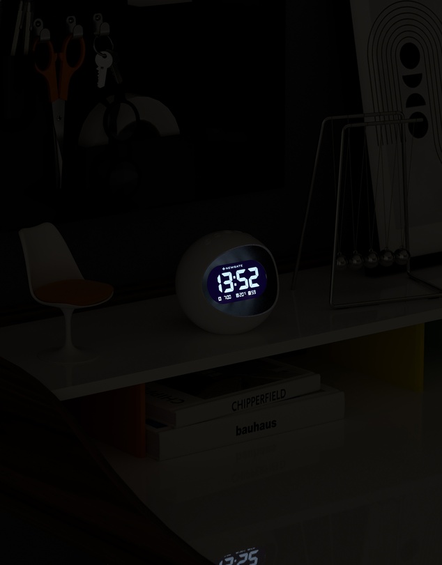 Newgate - Newgate Centre Of The Earth Lcd Alarm Clock White