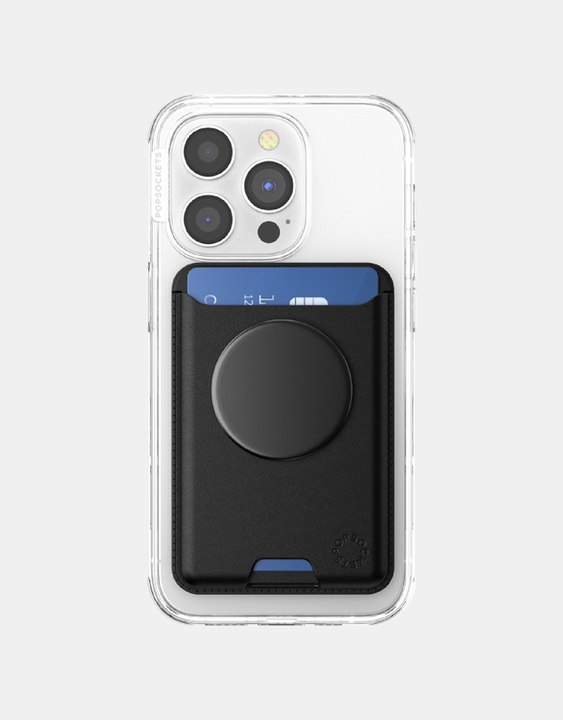 PopSockets - PopWallet+ MagSafe Softgoods Phone Wallet Card Holder+ Magnetic Adapter Ring