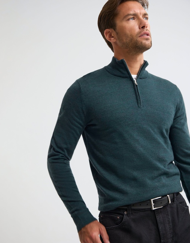Oxford - Merino Zip-Neck Wool Pullover