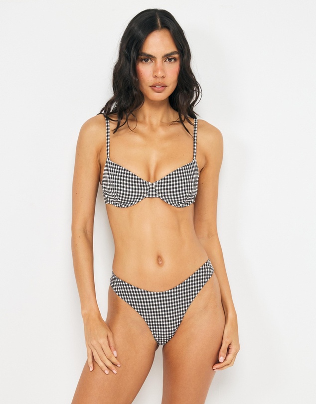 AERE - Sienna Gingham Balconette Bikini Top