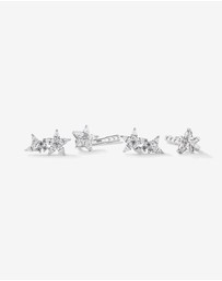 Michael Hill - Floral Detachable Stud Earrings with Cubic Zirconia in Sterling Silver