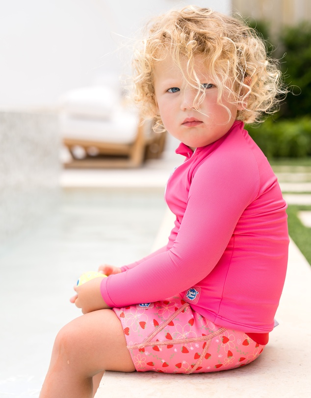 Splash About - Long Sleeve Rashies - Strawberry Field & Pink