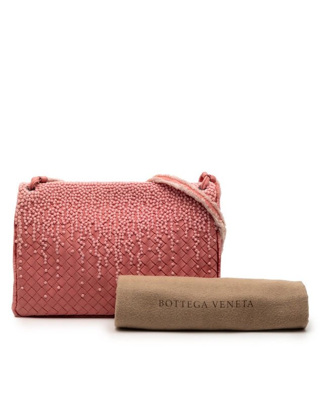 Pre-Loved by Azura Reborn - Pre-Loved Nappa Intrecciato Embroidered Fold Over Crossbody