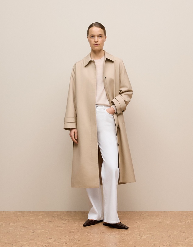 Trenery - Cotton Blend Wide Leg Jean in White