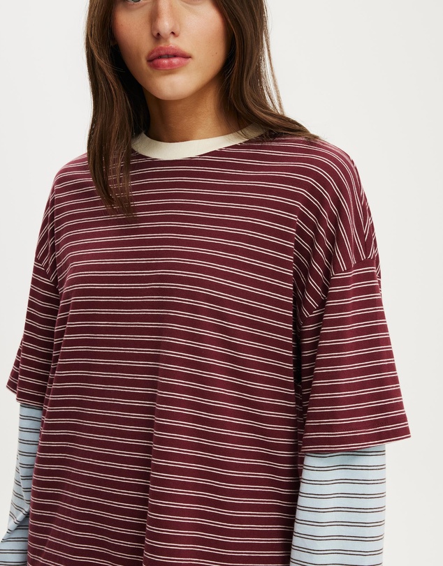 Cotton On - Boxy Double Layer Long Sleeve