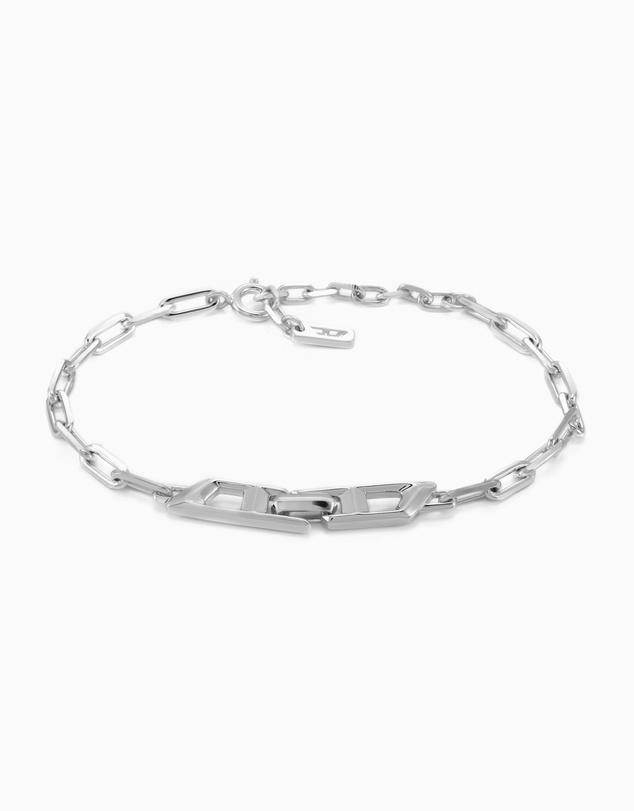 Diesel - D Logo Silver Tone Bracelet