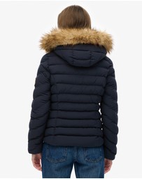 Superdry - Fuji Faux Fur Slim Fit Hood Padded Jacket