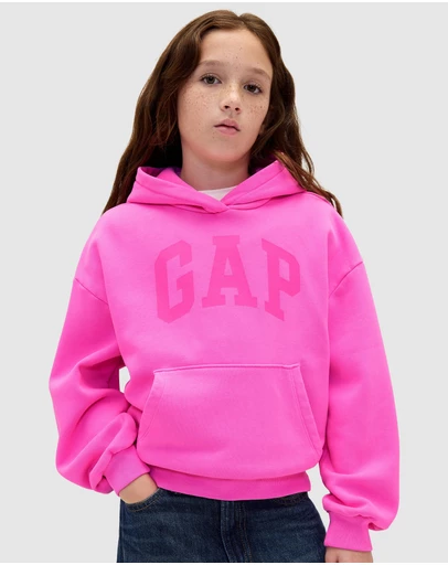 GAP - VintageSoft Logo Pull Over Hoodie - Teens